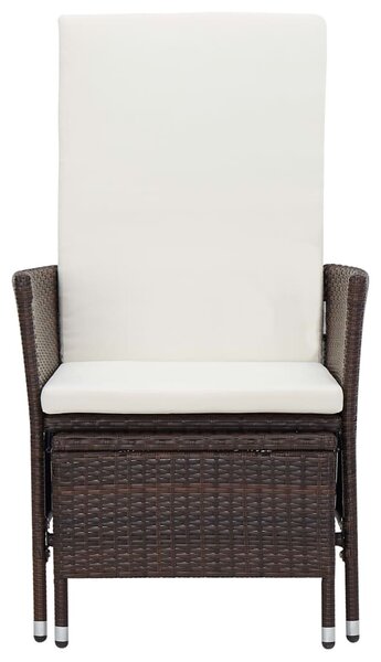 3 részes barna polyrattan kerti ülőgarnitúra párnákkal