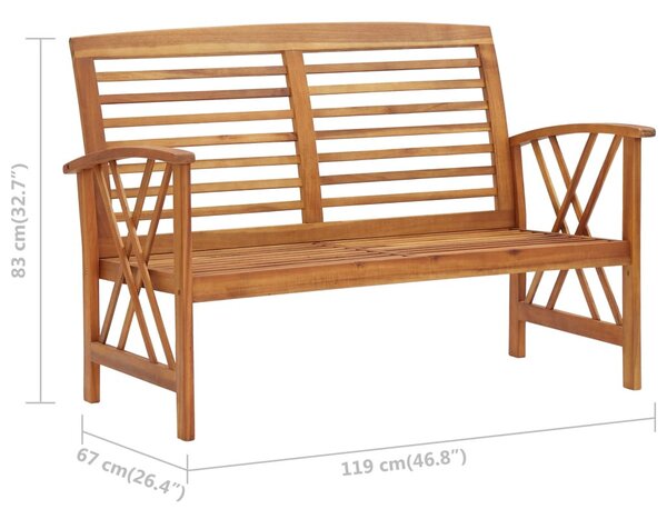 Tömör akácfa kerti pad 119 cm