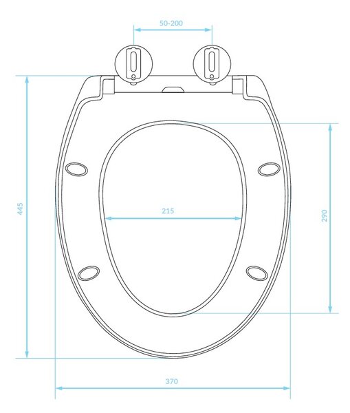 Kuchinox Standard, polipropilén WC-ülőke 447x370 mm, lágyan záródó, fehér, LAV-ADA_611E