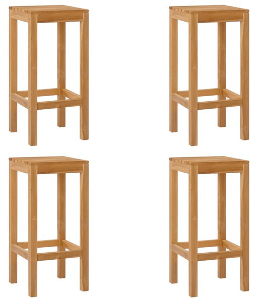 Bárszék 4 pcs Természetes Tömör Teakfa
