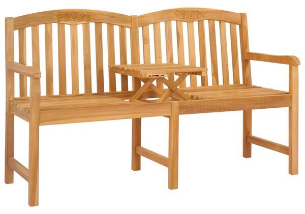 VidaXL Kézműves Rózsabank Természetes 150,5 x 60 x 95 cm Tömör Teakfa