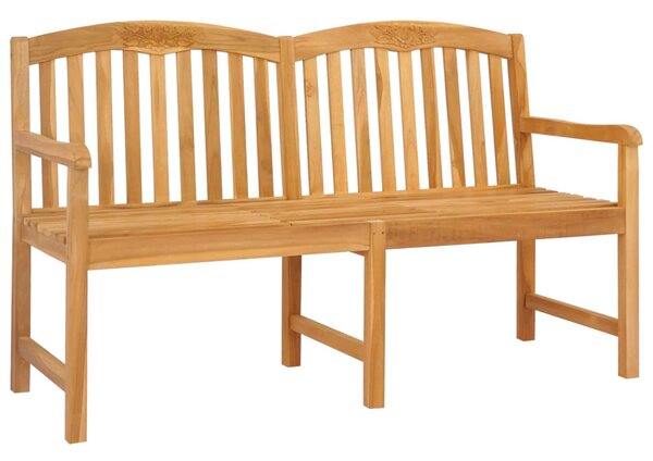 VidaXL Kézműves Rózsabank Természetes 150,5 x 60 x 95 cm Tömör Teakfa