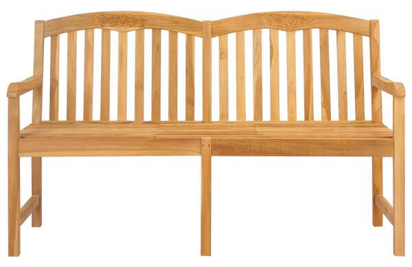 VidaXL Kézműves Rózsabank Természetes 150,5 x 60 x 95 cm Tömör Teakfa