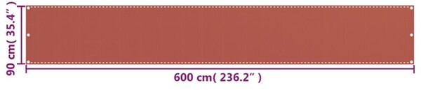 Terrakotta HDPE erkélytakaró 90 x 600 cm