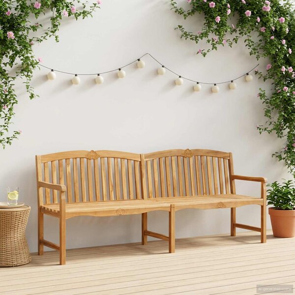 VidaXL Kézműves Rózsabank Természetes 228 x 61 x 94,5 cm Tömör Teakfa
