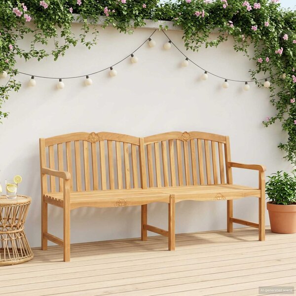 VidaXL Kézműves Rózsabank Természetes 180,5 x 60 x 96 cm Tömör Teakfa
