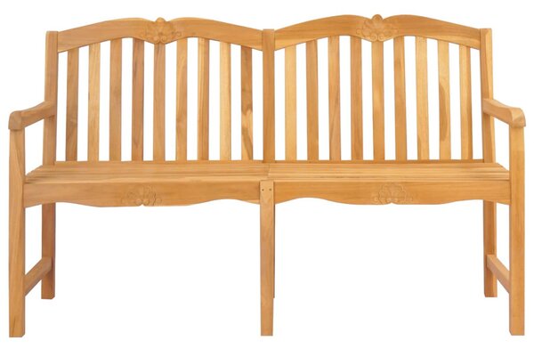 VidaXL Kézműves Rózsabank Természetes 150 x 60,5 x 95 cm Tömör Teakfa