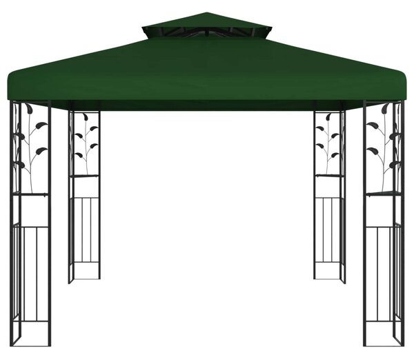 VidaXL Pavilon 3 x 3 x 2,68 m Zöld Poliészter és acél