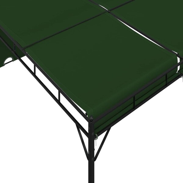 VidaXL Pavilon 4 x 3 x 2,3 m Zöld Poliészter és acél
