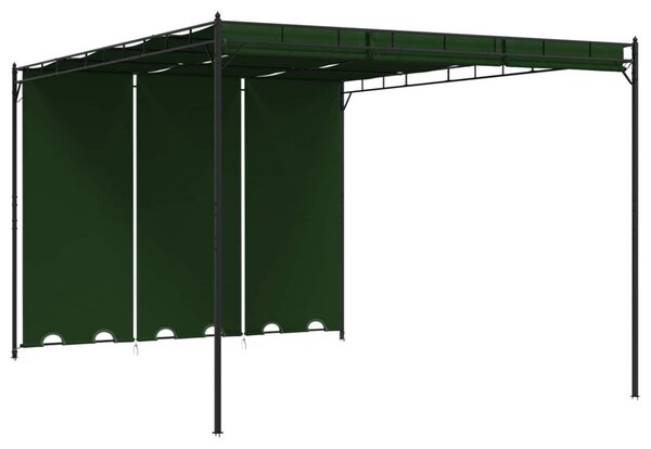 VidaXL Pavilon 4 x 3 x 2,3 m Zöld Poliészter és acél