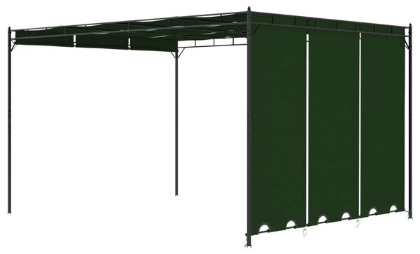 VidaXL Pavilon 4 x 3 x 2,3 m Zöld Poliészter és acél