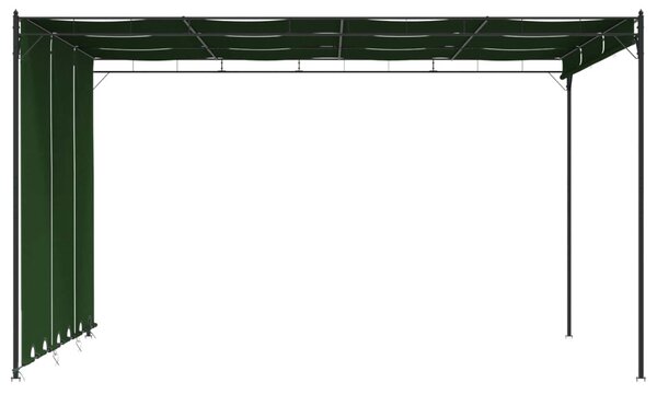 VidaXL Pavilon 4 x 3 x 2,3 m Zöld Poliészter és acél