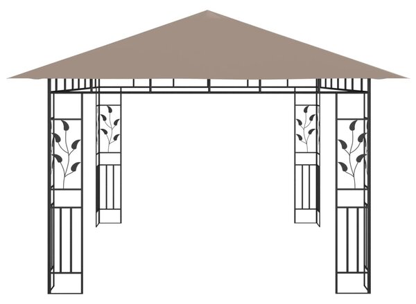Tópszínű pavilon szúnyoghálóval 4 x 3 x 2,73 m 180 g/m²