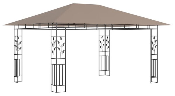 Tópszínű pavilon szúnyoghálóval 4 x 3 x 2,73 m 180 g/m²