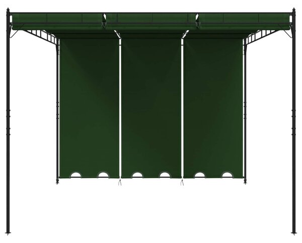 VidaXL Pavilon 4 x 3 x 2,3 m Zöld Poliészter és acél