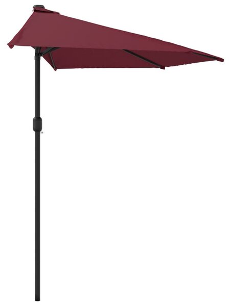 Bordóvörös féloldalas napernyő alumíniumrúddal 300x155x223 cm
