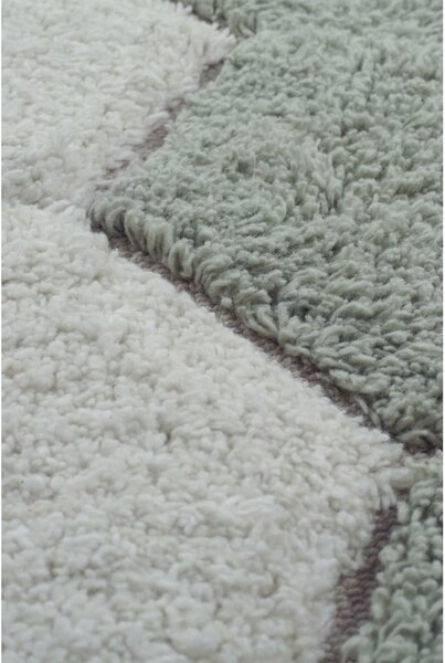Világoszöld mosható kézi szövésű pamut kerek szőnyeg ø 140 cm Honeycomb Blue Sage – Lorena Canals