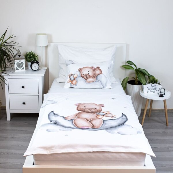 Pamut gyerek ágyneműhuzat babaágyhoz 100x135 cm Medvídek "Plane" – Jerry Fabrics