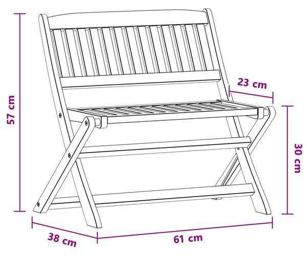 VidaXL Gyerek pad Barna 61 x 38 x 57 cm Tömör Eukaliptusz Fa
