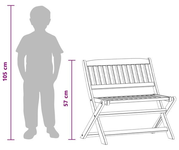 VidaXL Gyerek pad Barna 61 x 38 x 57 cm Tömör Eukaliptusz Fa