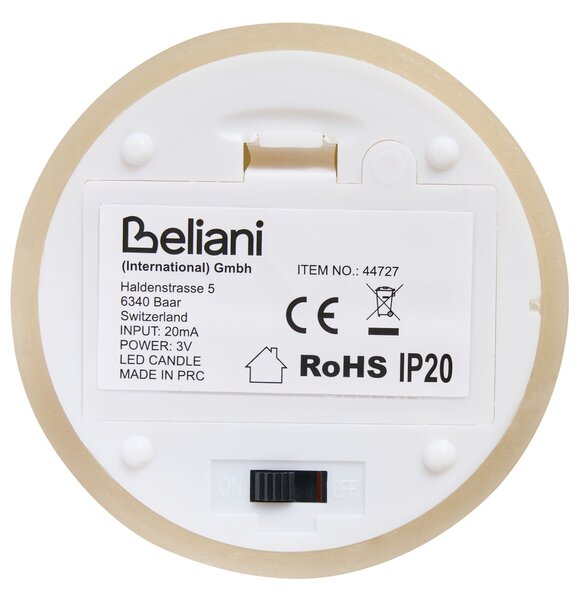 Hatdarabos LED gyertya BRAISE 10/13/15 cm Bézs