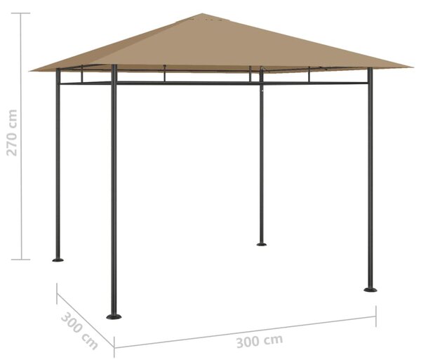 Tópszínű pavilon 3 x 3 x 2,7 m 180 g/m²
