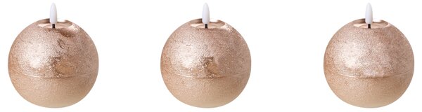 Háromdarabos LED gyertya AMBROSIA 11 cm Arany