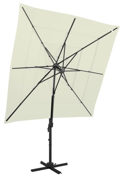 4 szintes homokszínű napernyő alumíniumrúddal 250 x 250 cm