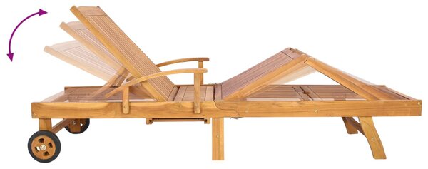 VidaXL Napozóágy asztallal 2 pcs Barna 40 x 40 x 40 cm Tömör Teakfa