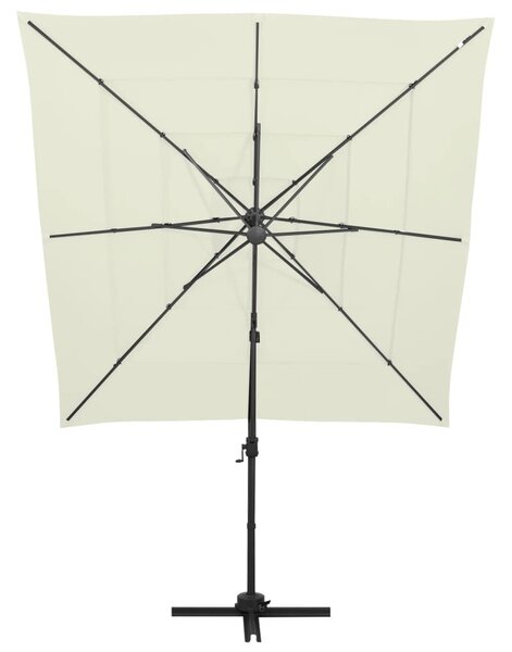 4 szintes homokszínű napernyő alumíniumrúddal 250 x 250 cm