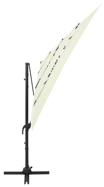4 szintes homokszínű napernyő alumíniumrúddal 250 x 250 cm