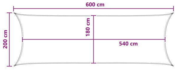 VidaXL Napernyő Vászon Világosszürke és fehér 2 x 6 m HDPE