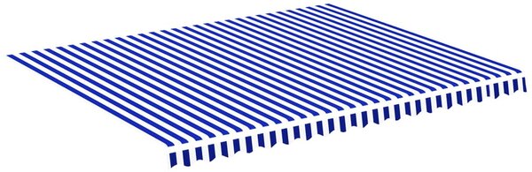 Kék és fehér csere napellenző ponyva 4,5 x 3,5 m