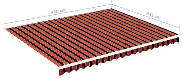 Narancssárga és barna csere napellenző ponyva 4,5 x 3,5 m