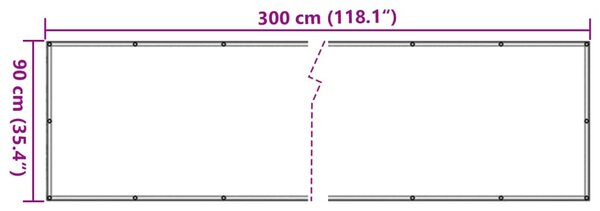 Antracitszürke oxford-szövet erkélyparaván 90 x 300 cm