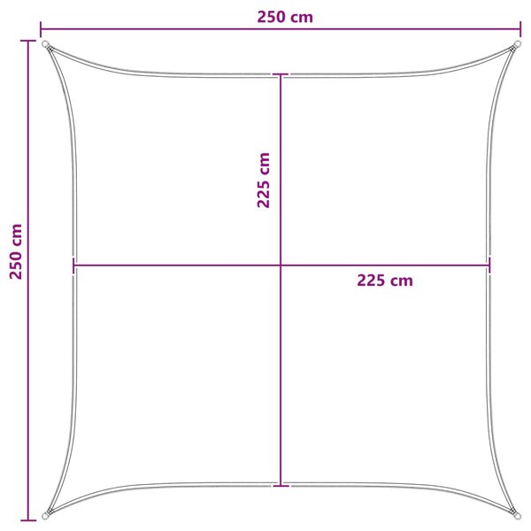 VidaXL Napernyő Vászon Antracit és Fehér 2,5 x 2,5 m HDPE
