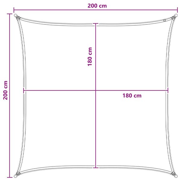 VidaXL Napernyő Vászon Antracit és Fehér 2 x 2 m HDPE