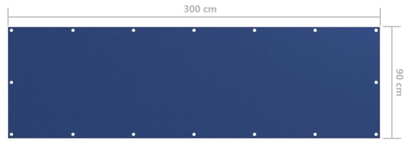 Kék oxford-szövet erkélyparaván 90 x 300 cm