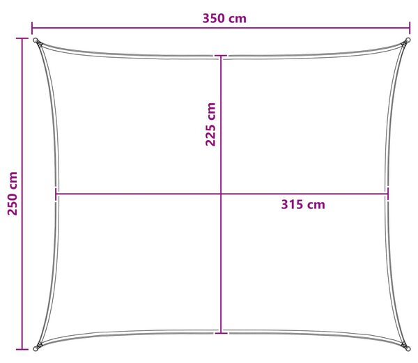 VidaXL Napernyő Vászon Világosszürke és fehér 2,5 x 3,5 m HDPE