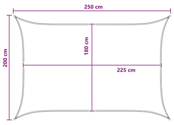 VidaXL Napernyő Vászon Világosszürke és fehér 2 x 2,5 m HDPE