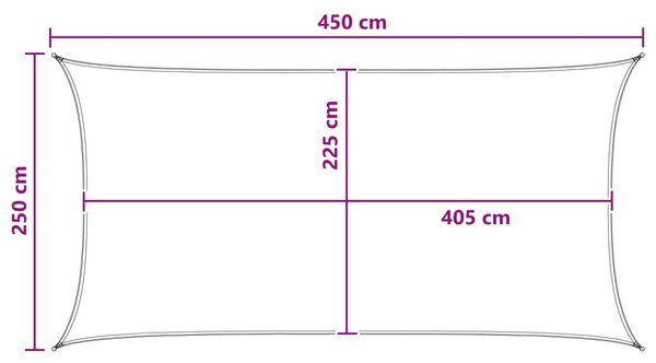 VidaXL Napernyő Vászon Antracit és Fehér 2,5 x 4,5 m HDPE