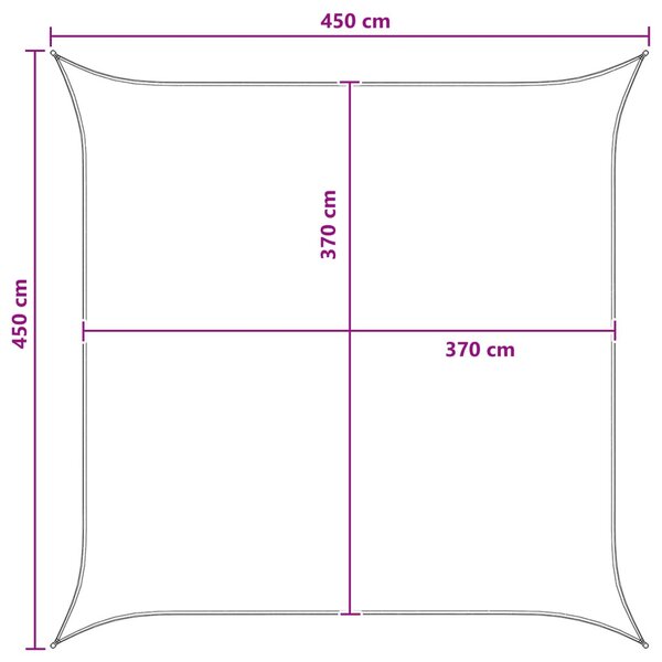 VidaXL Napernyő Vászon Világosszürke és fehér 4,5 x 4,5 m HDPE