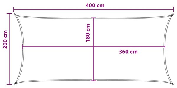VidaXL Napernyő Vászon Kék és Fehér 2 x 4 m HDPE