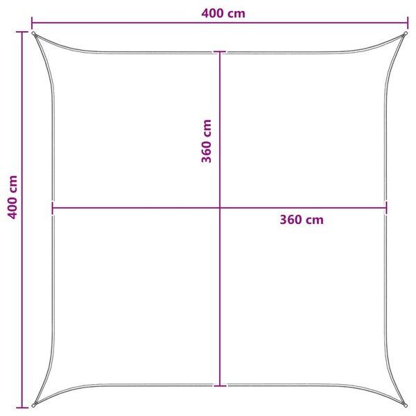 VidaXL Napernyő Vászon Sárga és Fehér 4 x 4 m HDPE