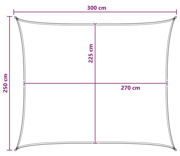 VidaXL Napernyő Vászon Sárga és Fehér 2,5 x 3 m HDPE