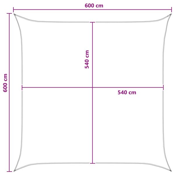 VidaXL Napernyő Vászon Antracit és Fehér 6 x 6 m HDPE