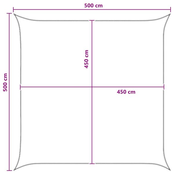 VidaXL Napernyő Vászon Sárga és Fehér 5 x 5 m HDPE