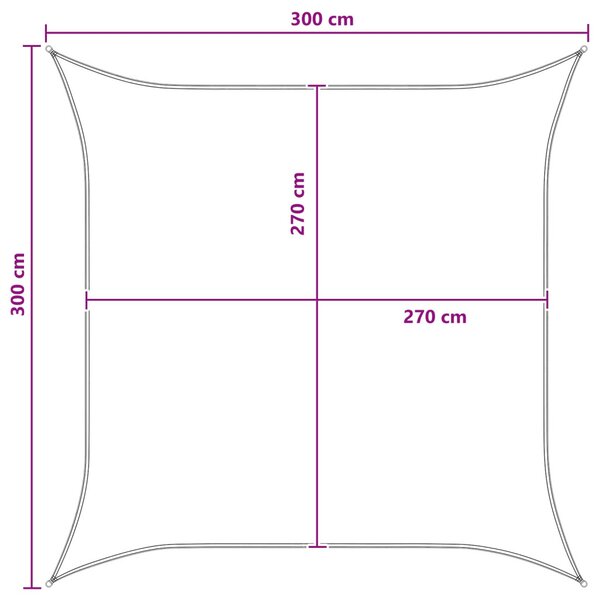 VidaXL Napernyő Vászon Sárga és Fehér 3 x 3 m HDPE