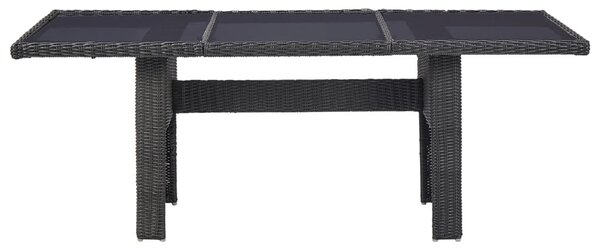 Barna üveg és polyrattan kerti étkezőasztal 200 x 100 x 74 cm
