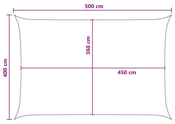 VidaXL Napernyő Vászon Sárga és Fehér 4 x 5 m HDPE